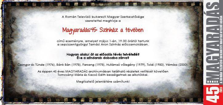 Szent György Napok: színház a tévében